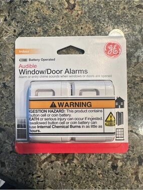 GE Audible Window Door Alarm 2 Pack Battery Operated 120 Decibel Home Security